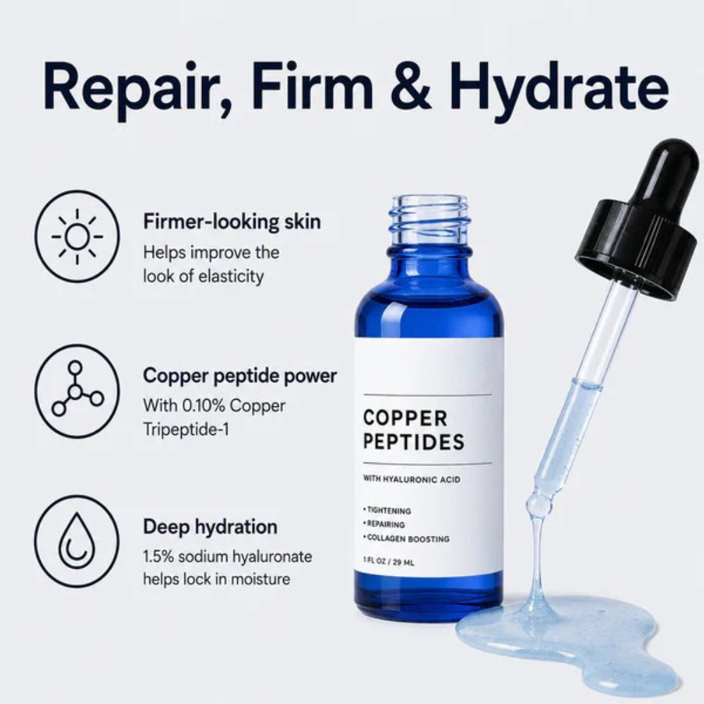 Copper Peptide Repair Serum (GHK-Cu Peptide and Hyaluronic Acid)